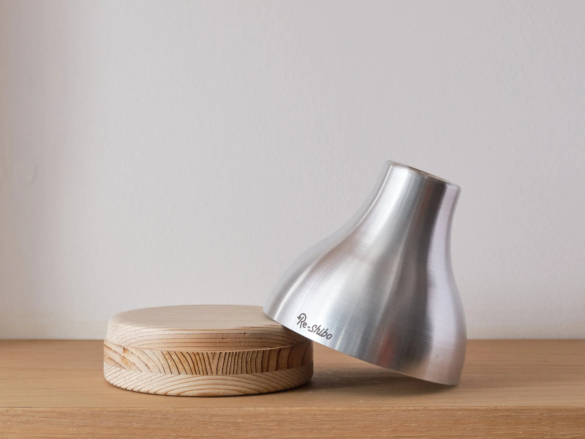 Re-Shibo Aluminium and Wood Vase by Sano Design