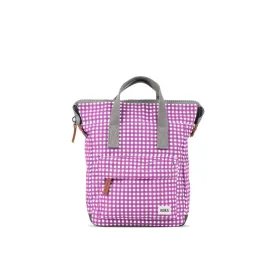 Roka Bantry B Purple Gingham Recycled Canvas Backpack - Small