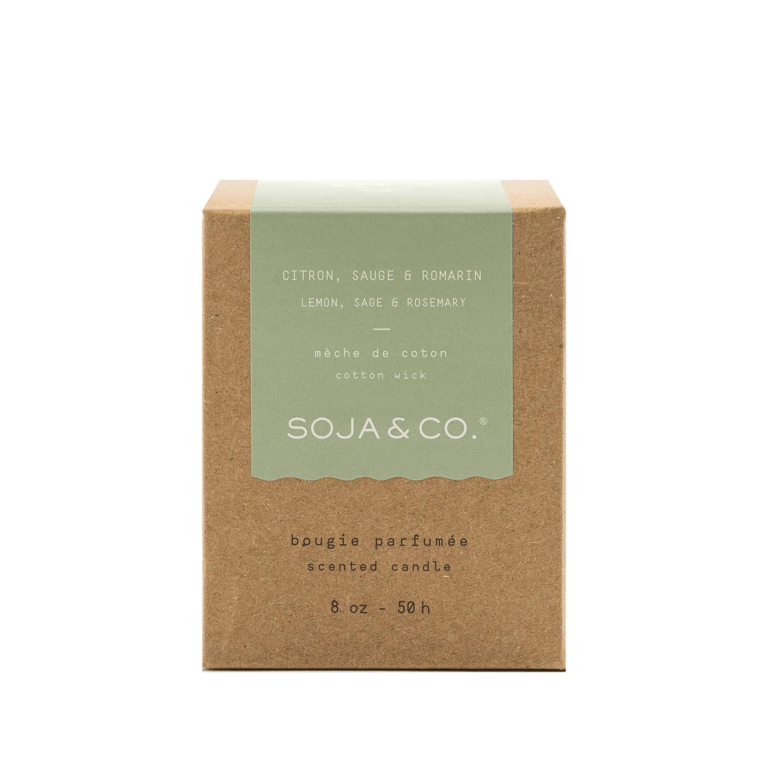 Soy Wax Candle | Lemon, Sage & Rosemary: 8oz - Cotton Wick