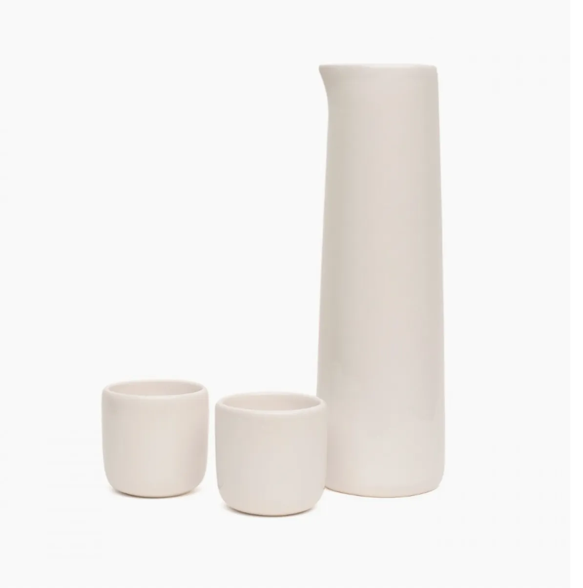 White Ceramic Carafe & Cups