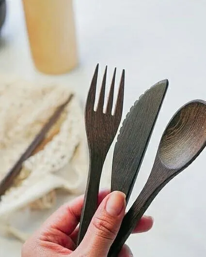 Wooden Buddha Cutlery Set