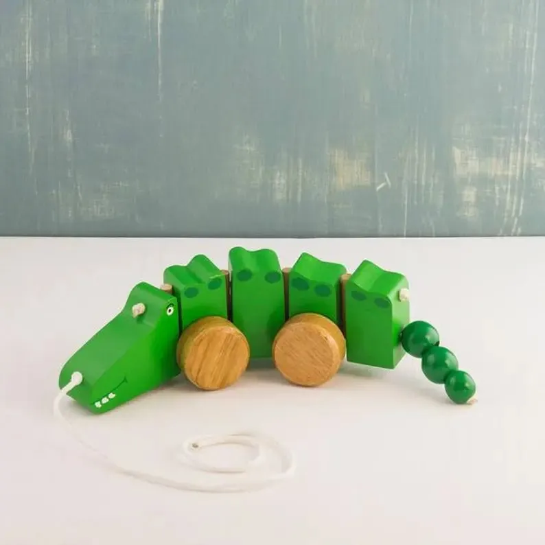 Wooden Pull-Along Crocodile