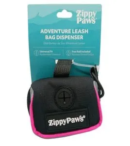 Zippy Paws Adventure Leash Bag Dispenser, Hibiscus Pink